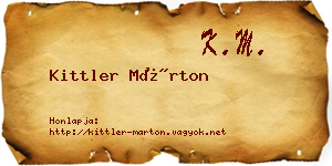 Kittler Márton névjegykártya