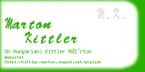 marton kittler business card